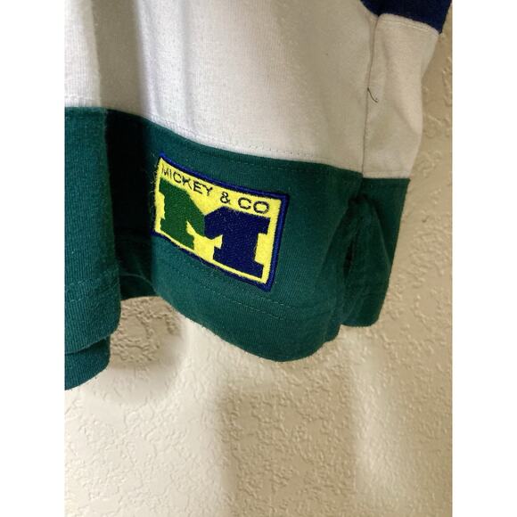 VTG Mickey & Co Rugby Hockey Shirt Mens Medium Long Sleeve Pullover Embroidered - Picture 5 of 10